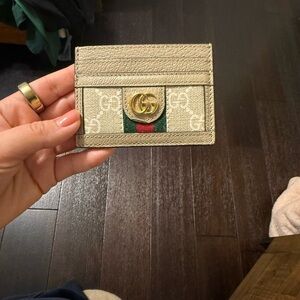 Gucci ophidia  Beige and Gold Card Holder